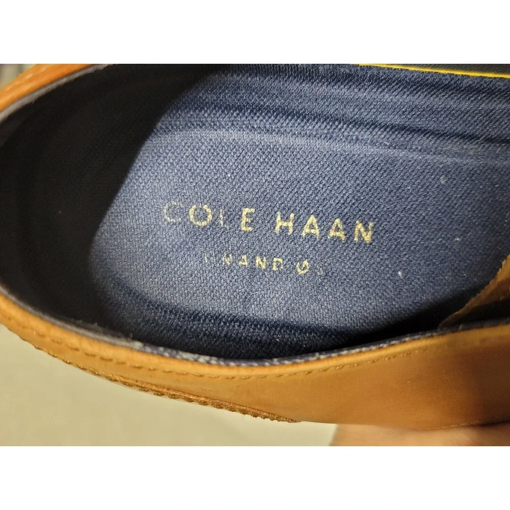 Cole Haan Grand Leather Shoes Mens 11 Brown Comfort Oxford Plain Toe Prep